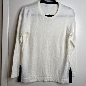 Charter Club Womens Premier Blooms Long Sleeve Pullover White Size Small